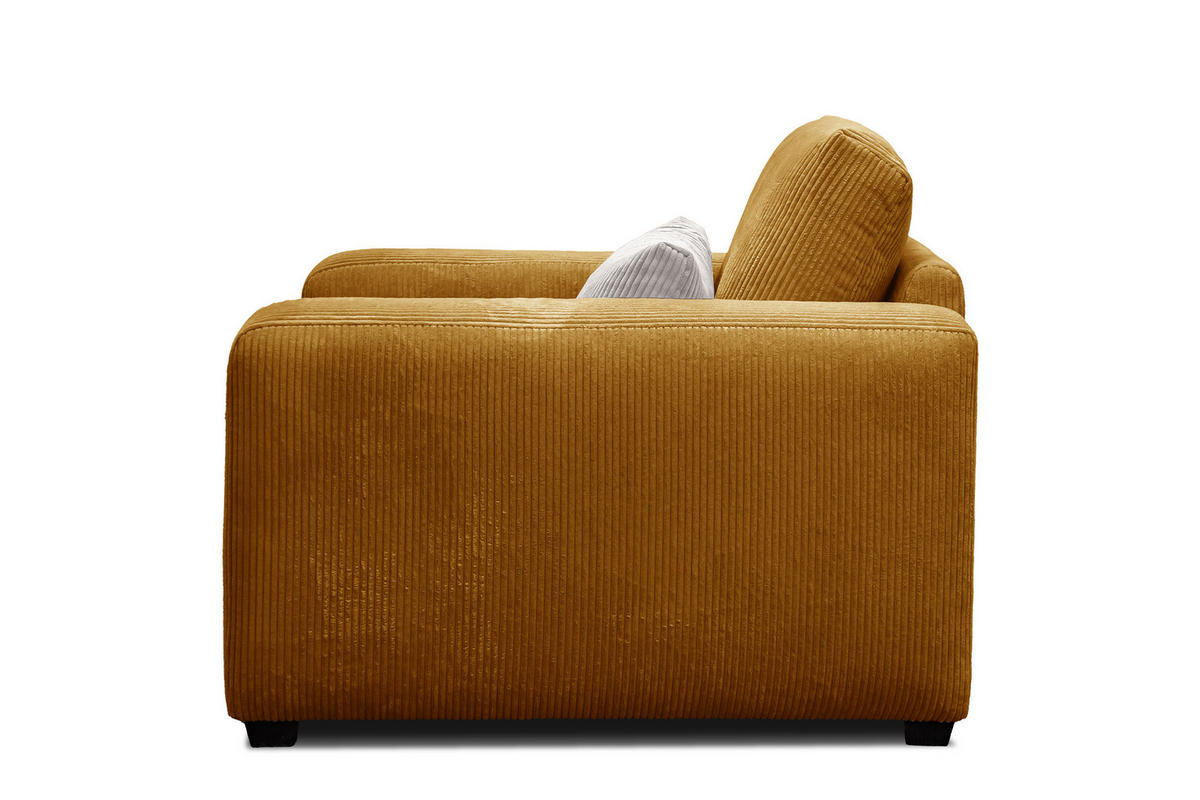 SESSEL OLI in Cordstoff safran - Gelb, Holz/Textil (130/91/108cm) - Courtois Laville