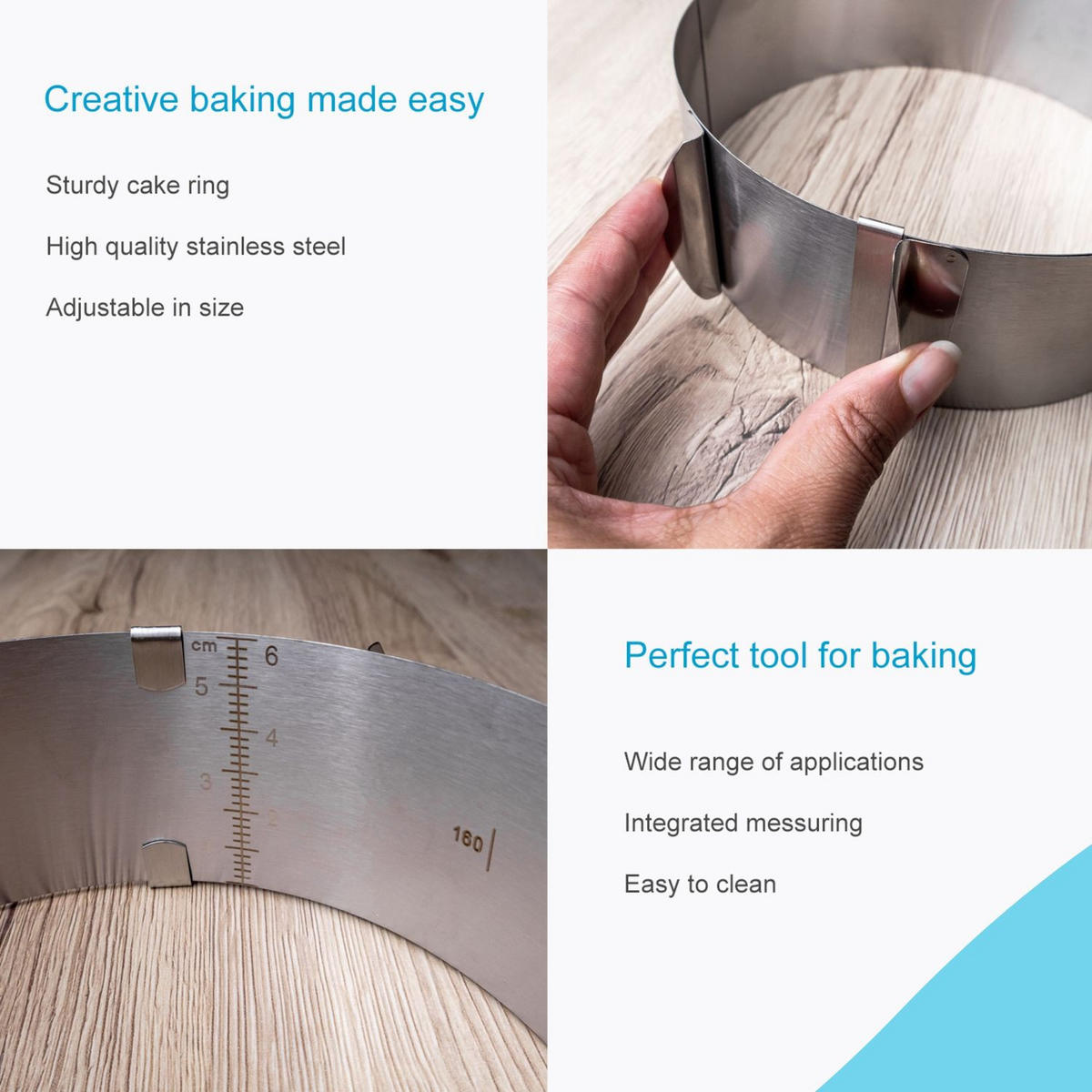 KUCHEN BACKFORM - Silberfarben, Metall (16/6/16cm) - Intirilife