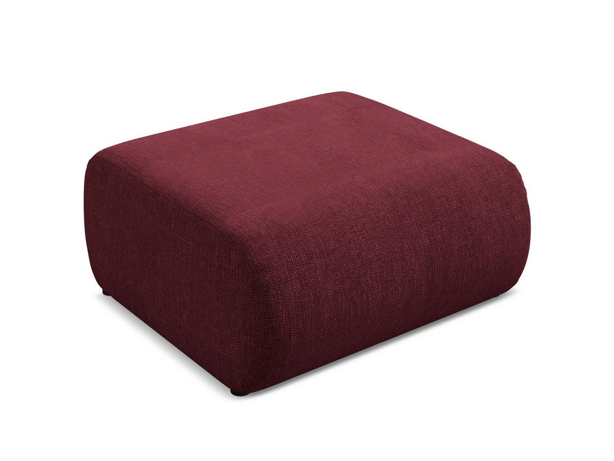 POUF Chenille Stoff Rot - Rot/Weinrot, Kunststoff/Textil (94/40/89cm) - Makamii