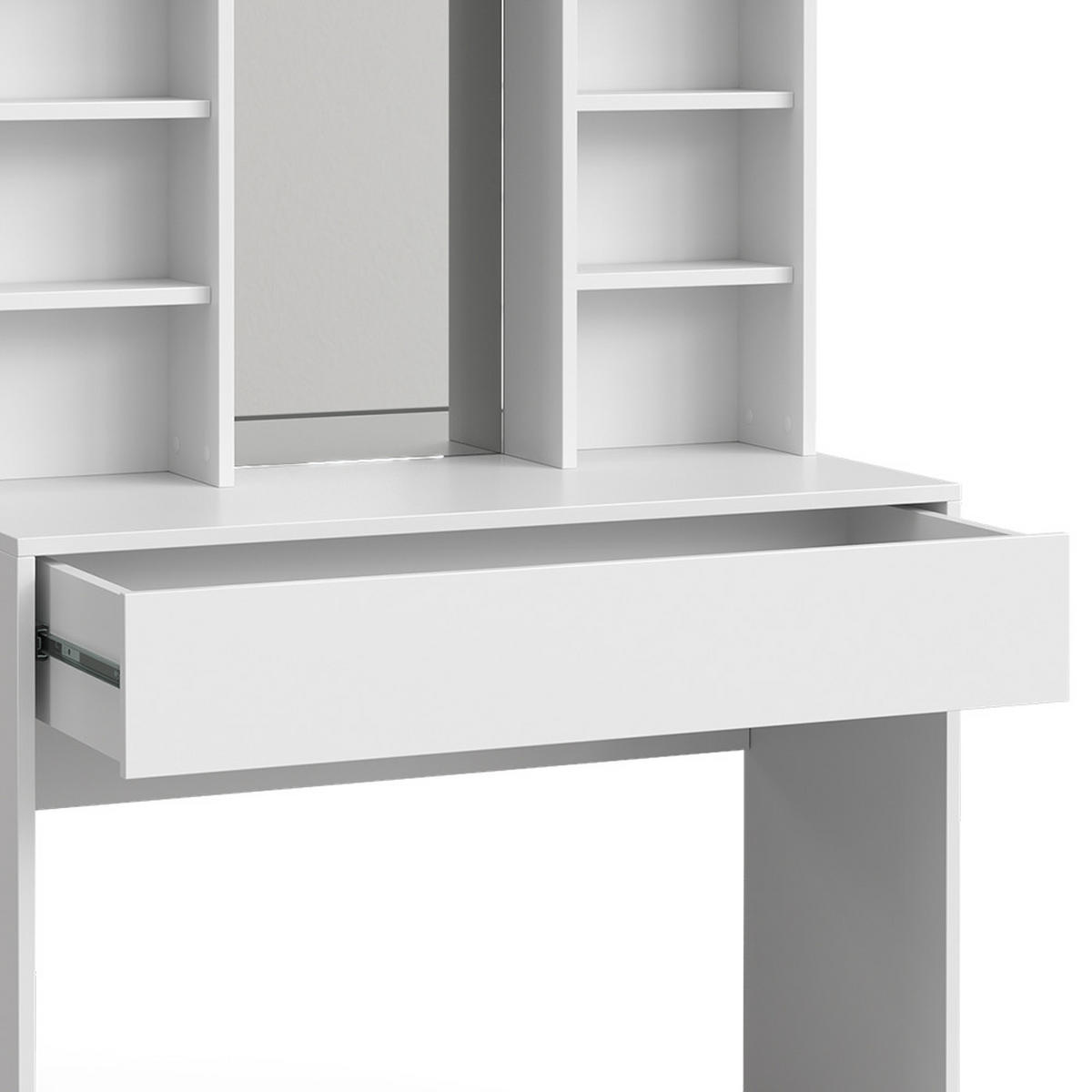 SCHMINKTISCH Alexa Weiß 93 cm mit Spiegel - Weiß, Holzwerkstoff (93/147/40cm) - Vicco