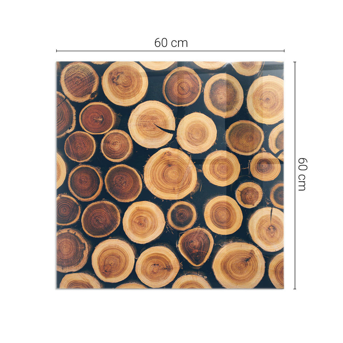 GLASPLATTE für Kamin 60x60 cm - Braun, Glas (60/60/0.4cm) - TULUP