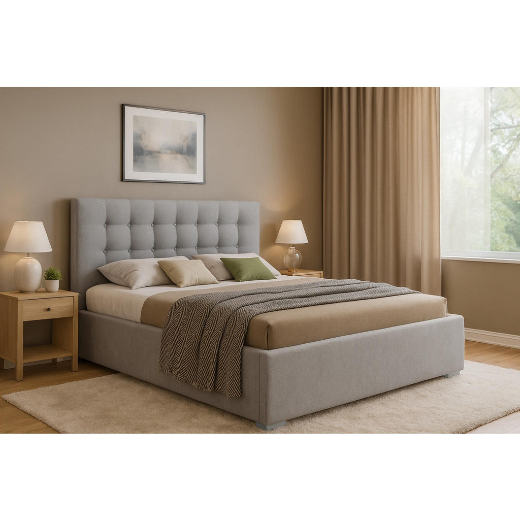 Thumbnail - Deine Möbel 24 Polsterbett, Hellgrau, Holzwerkstoff, Holz, Textil, 180x200 cm, Schlafzimmer, Betten, Polsterbetten