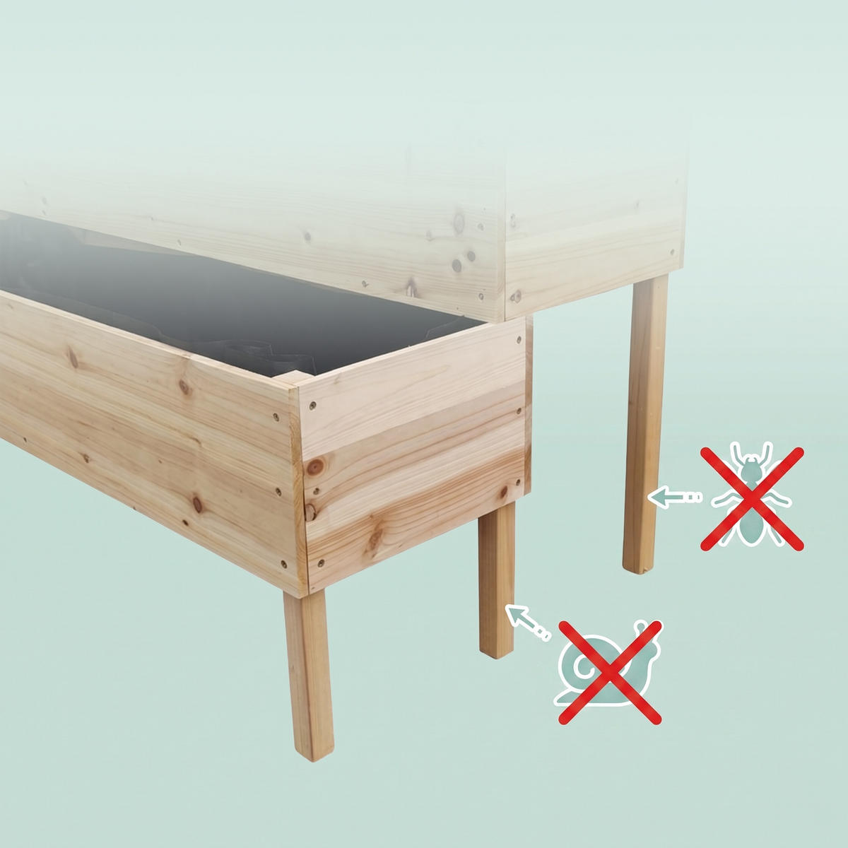 BLUMENKASTEN - Hellbraun, Holz (109/135/62cm) - Relaxdays