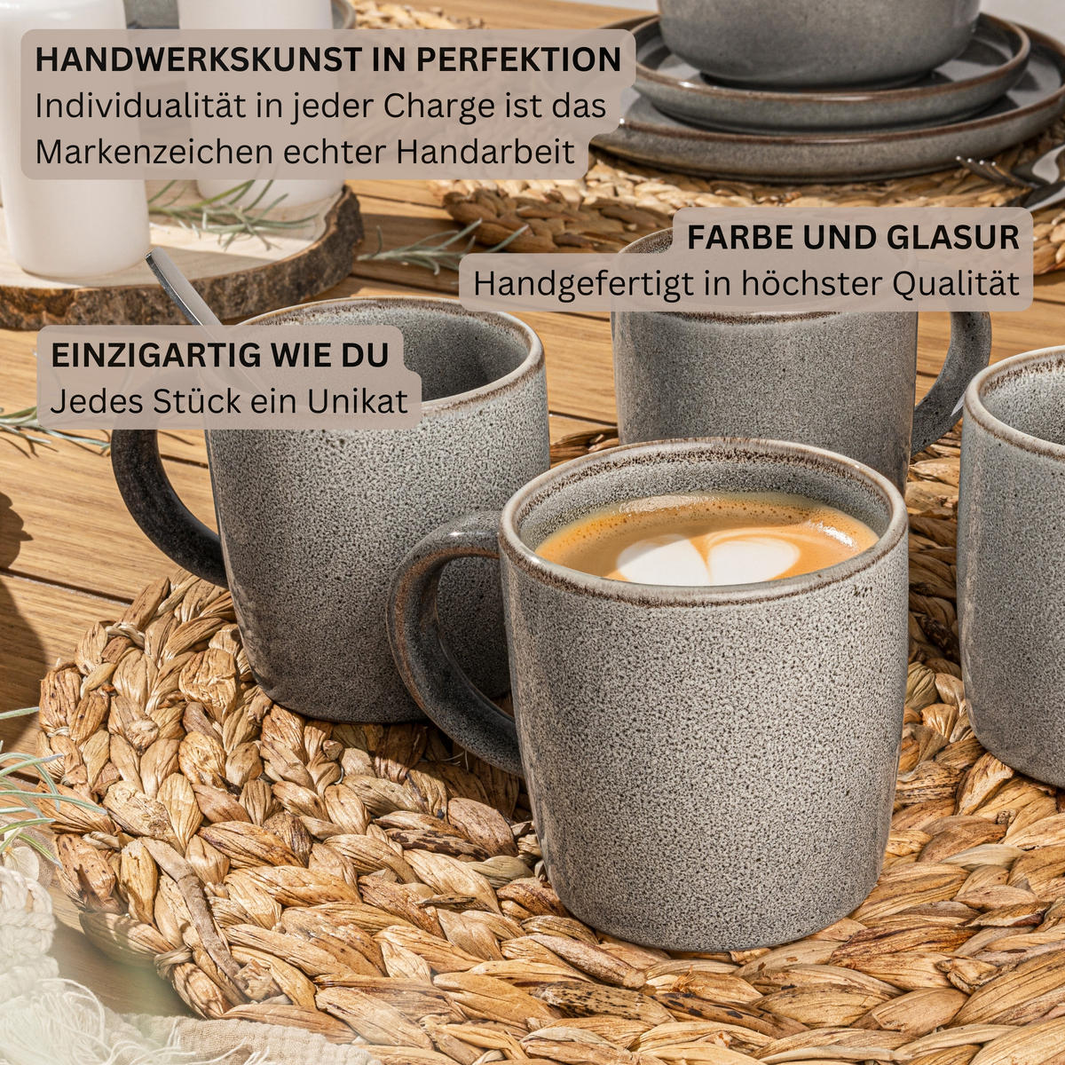 TAFELSERVICE KAIRO GRAPHIT - 30 teilig aus Steingut - Braun, Keramik (70/30/70cm) - Sänger