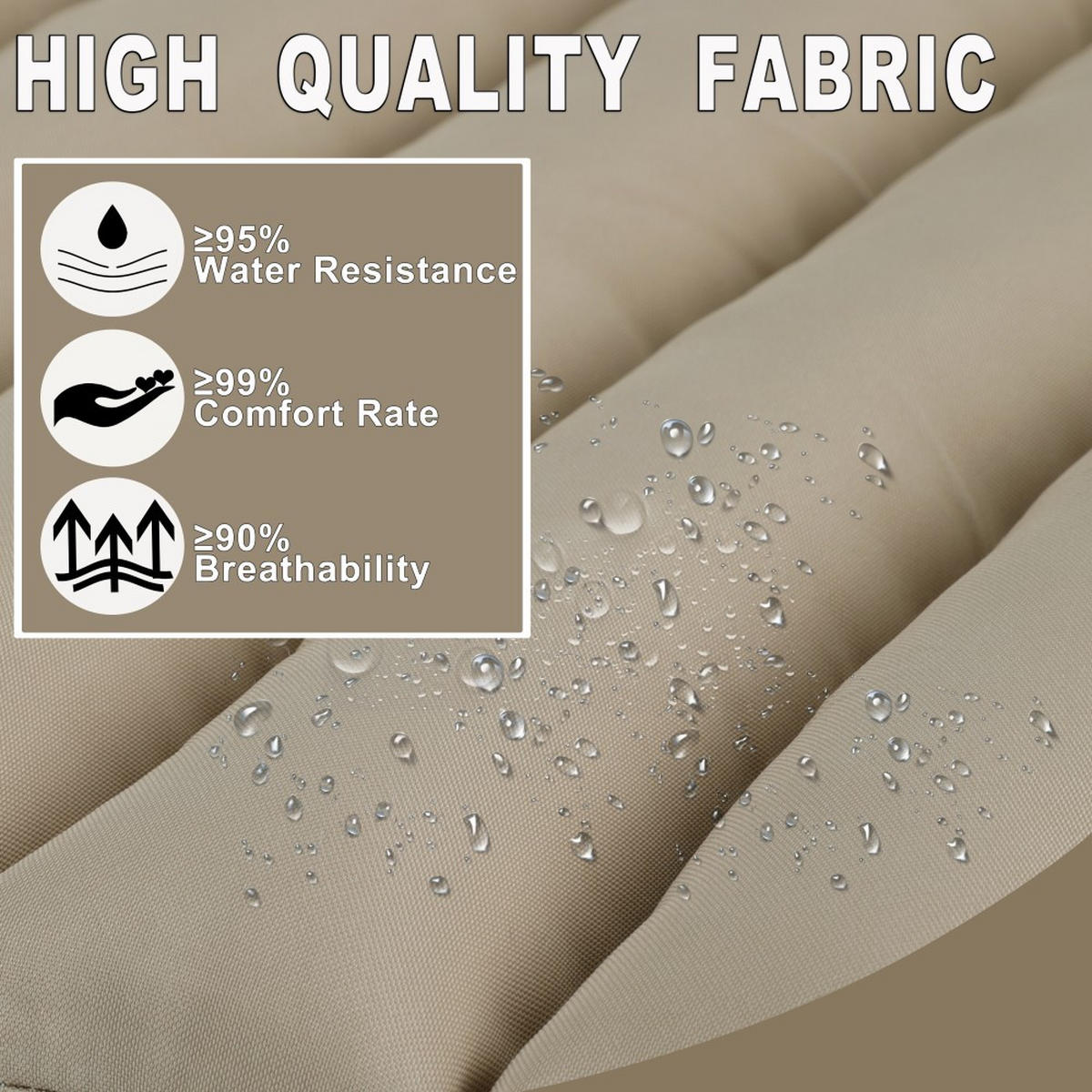 LIEGESTUHLAUFLAGE Khaki 2er-Set - Champagner, Kunststoff (64/2.3/190cm)