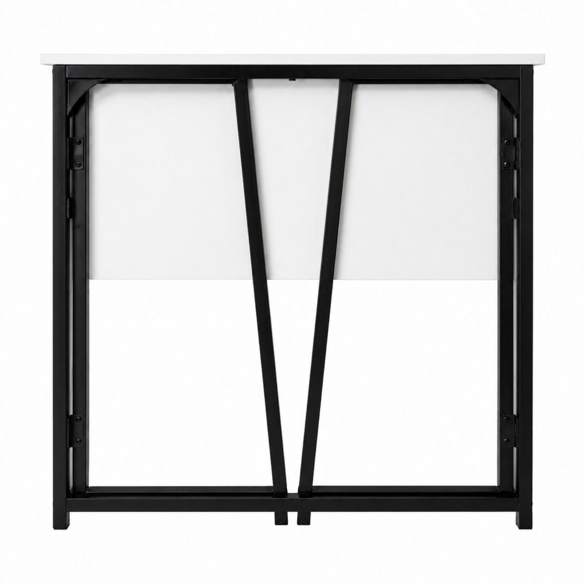 KLAPPSCHREIBTISCH MDF Metall Weiß Schwarz 80 x 40 x 74 cm platzsparend - Schwarz/Weiß, Holzwerkstoff/Metall (40/80/74cm) - Begryf