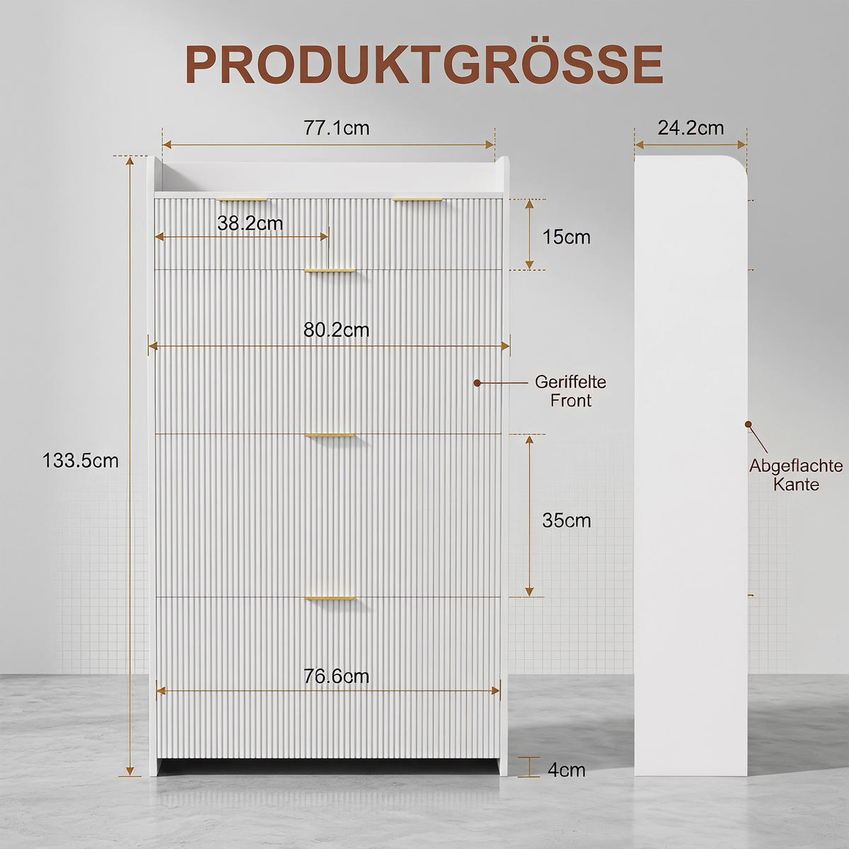 SCHUHSCHRANK mit 3 Fächern und 2 Schubladen, Eingangsmöbel, Weiß - Weiß, Holz (24/133/77cm) - GENKI LIVING