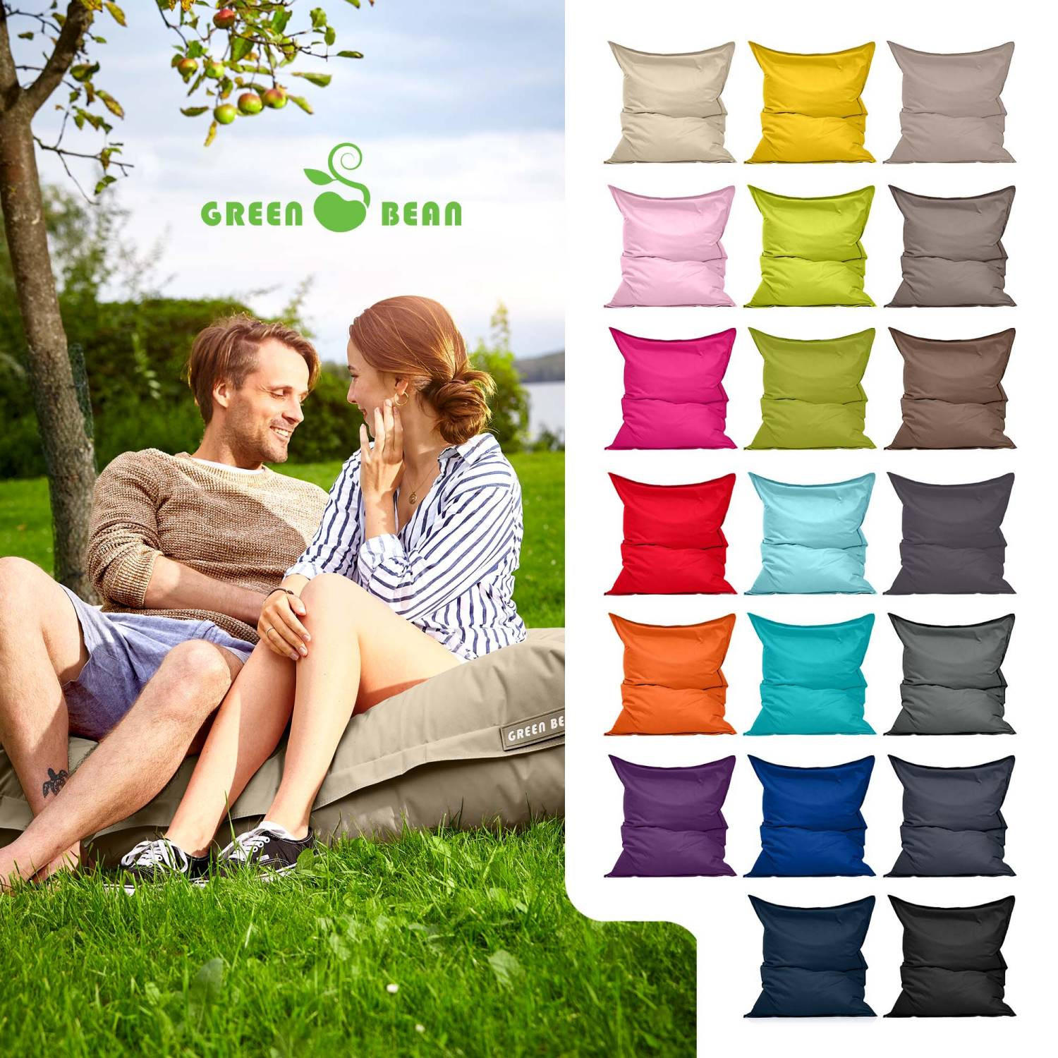 SITZSACK XXL "Square" 140x180cm - 380 L - Beige, Textil (140/25/180cm) - Green Bean