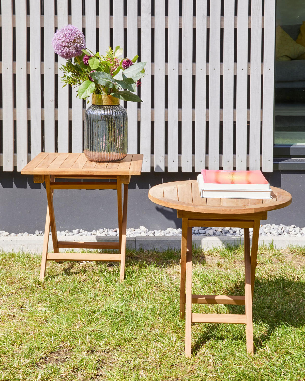 GARTENKLAPPTISCH Ela Ø50x50cm, Holz, Natur - Naturfarben, Holz (50/50/50cm) - dasmöbelwerk