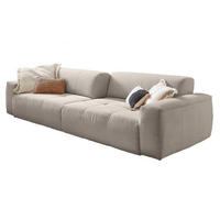 SOFA MIT SITZTIEFENVERSTELLUNG PALACE Steingrau Cord - Greige/Schwarz, Kunststoff/Textil (298/74/120cm) - KAWOLA