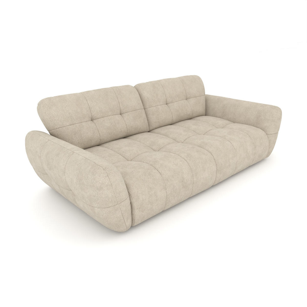 BIGSOFA Vannes Chenille Beige 272/134/68 cm - Hellbraun, Kunststoff/Textil (272/68/134cm) - foamnova