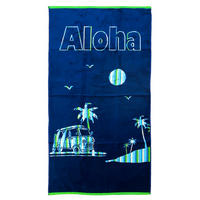 STRANDTUCH velours Jacquard Vany 75x150cm 400 g/m² marineblau - Blau, Textil (75/160cm) - LE COMPTOIR DE LA PLAGE