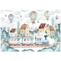 FOTOTAPETE Kinderzimmer Zug Vliestapete Tapete 150x105 - Multicolor, Papier (150/105cm) - Wallarena