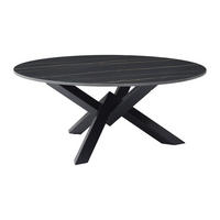 COUCHTISCH - Keramik & Metall - Marmor-Optik Schwarz - LEONORA - Schwarz, Keramik (90/90/38cm) - Vente-Unique