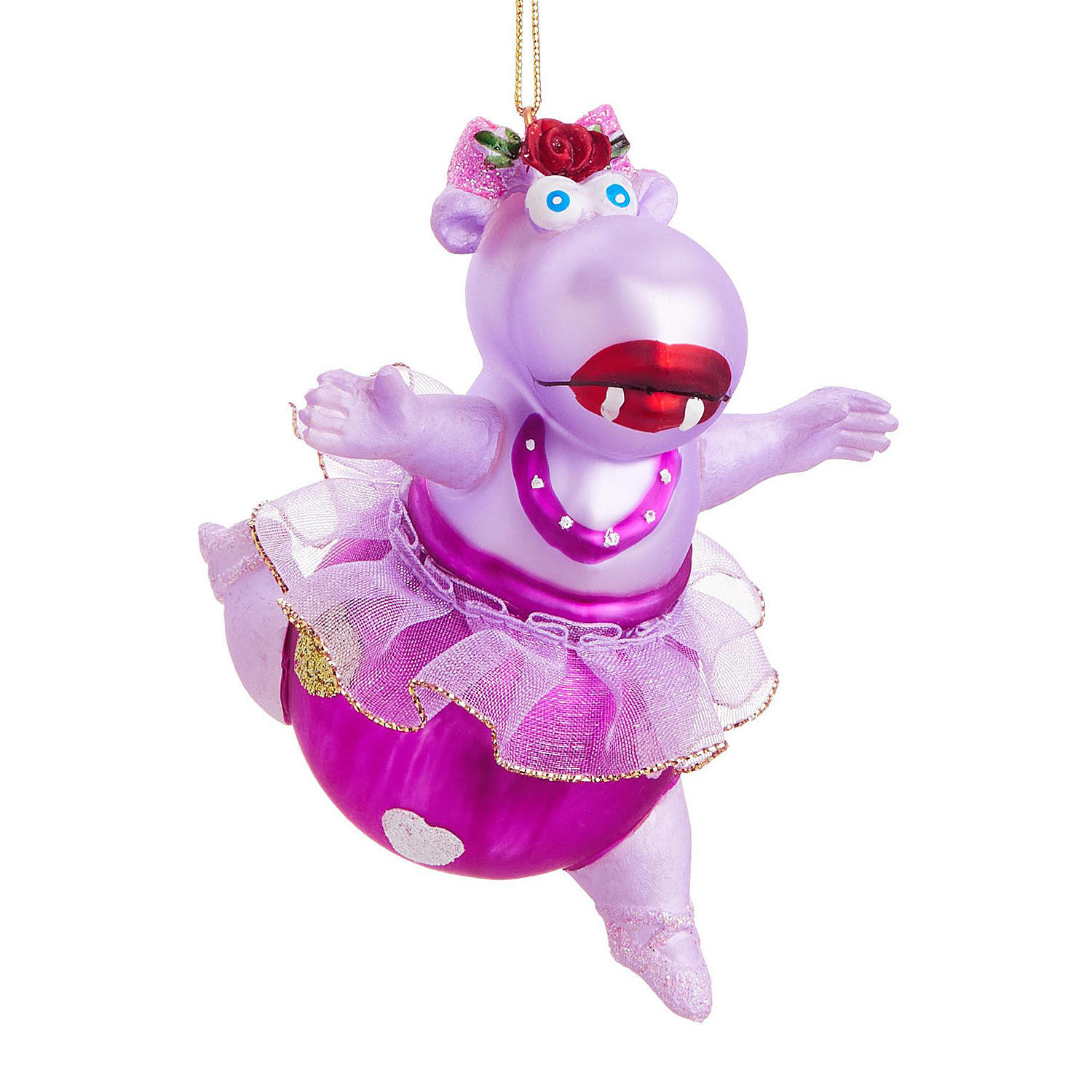 BAUMANHÄNGER Hang On Ballett Hippo - Rosa, Glas (4/13/9cm) - Butlers