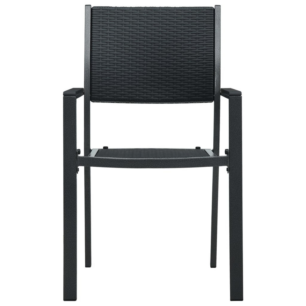 GARTENSTÜHLE 4 Stk. Schwarz Kunststoff Rattan-Optik - Schwarz, Kunststoff (58.5/88.5/53.5cm) - furnicato