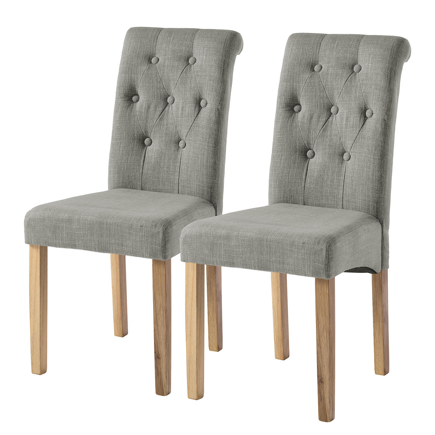 POLSTERSTUHL - 2er-Set - Grau, Textil (45/95/60cm) - home24