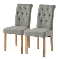 POLSTERSTUHL - 2er-Set - Grau, Textil (45/95/60cm) - home24