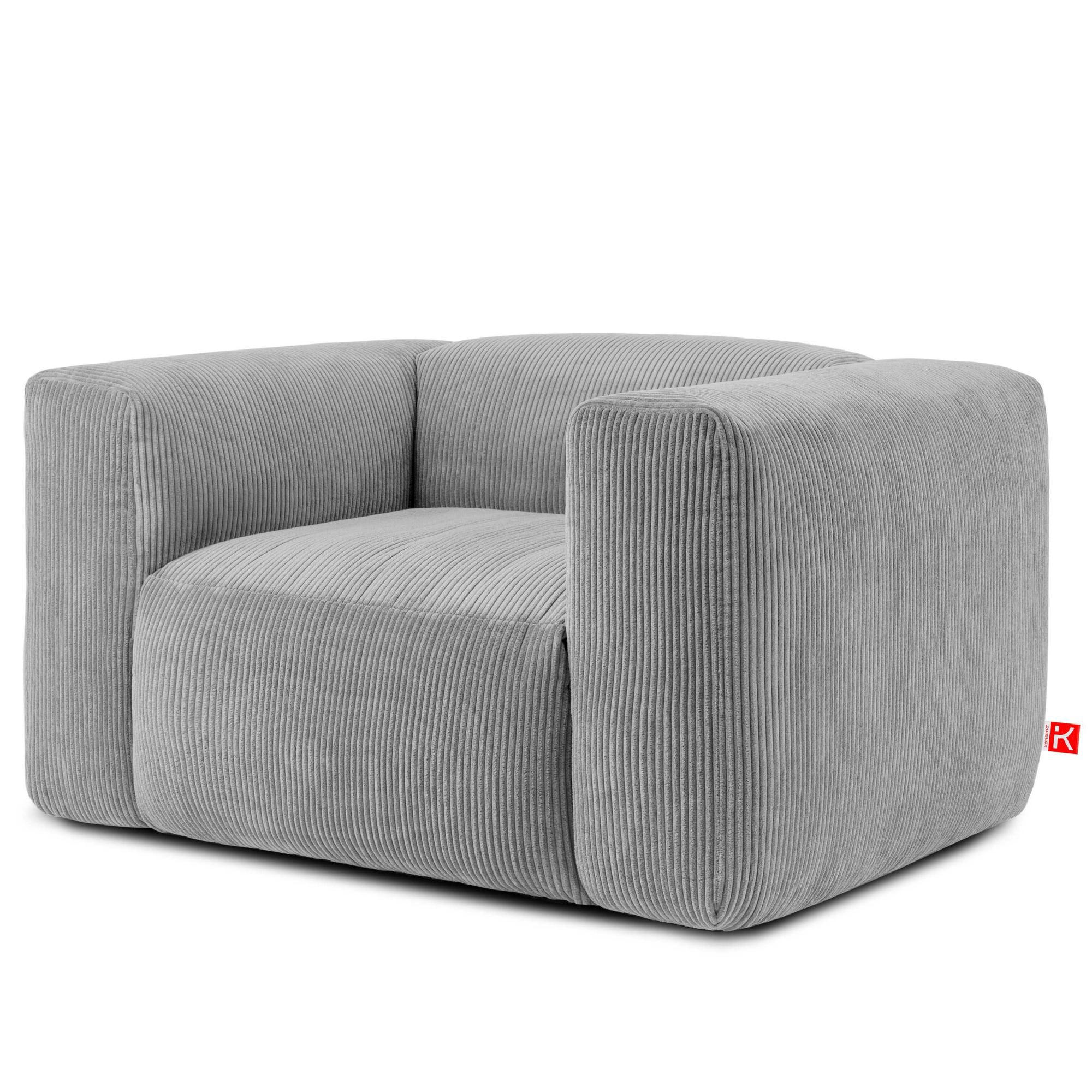 SESSEL BUFFO , Hellgrau - Hellgrau, Textil (130/73/96cm) - KONSIMO®