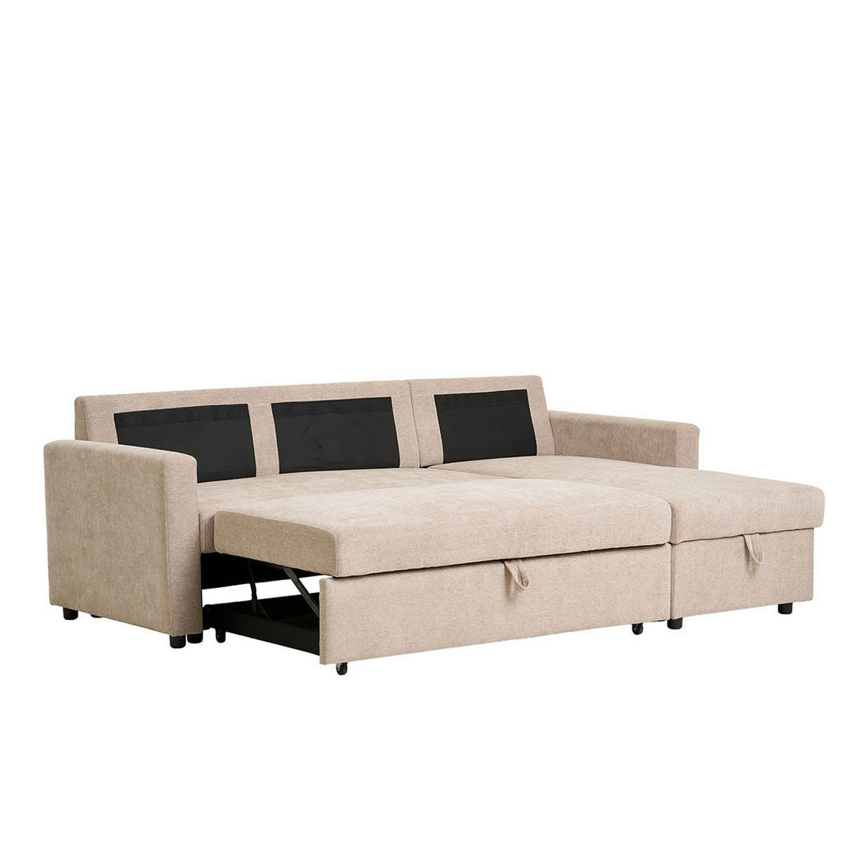 SCHLAFSOFA, Belfast, Sandfarben, Polyester, 150 x 218 x 87 cm - Sandfarben, Textil (150/87/218cm) - ebuy24