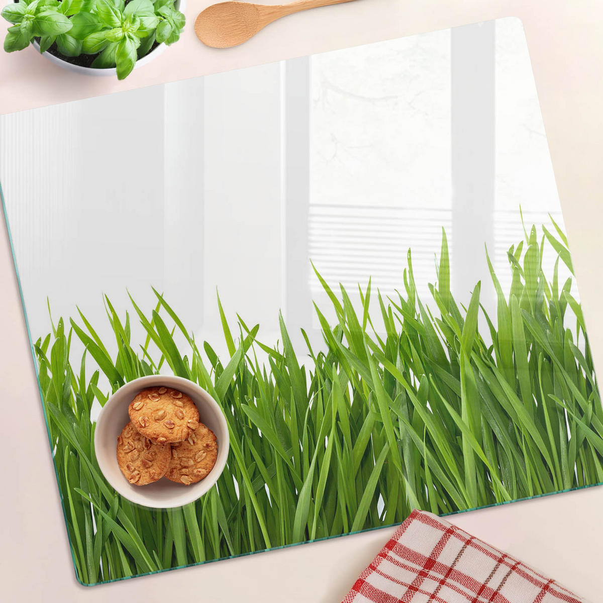 GLASPLATTE 60x52 cm Gras - Grün, Glas (60/0.4/52cm) - TULUP