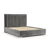 POLSTERBETT Breeze Grau 160/200 cm im Chenille-Stoff - Silberfarben/Naturfarben, Holz/Holzwerkstoff (160/200cm) - Maison de Reve