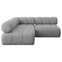 ECKSOFA modulares Sofa Samaro-L1 - 190x190x70 cm Hellgrau Velours - Hellgrau, Holzwerkstoff/Textil (190/190cm) - ALTDECOR