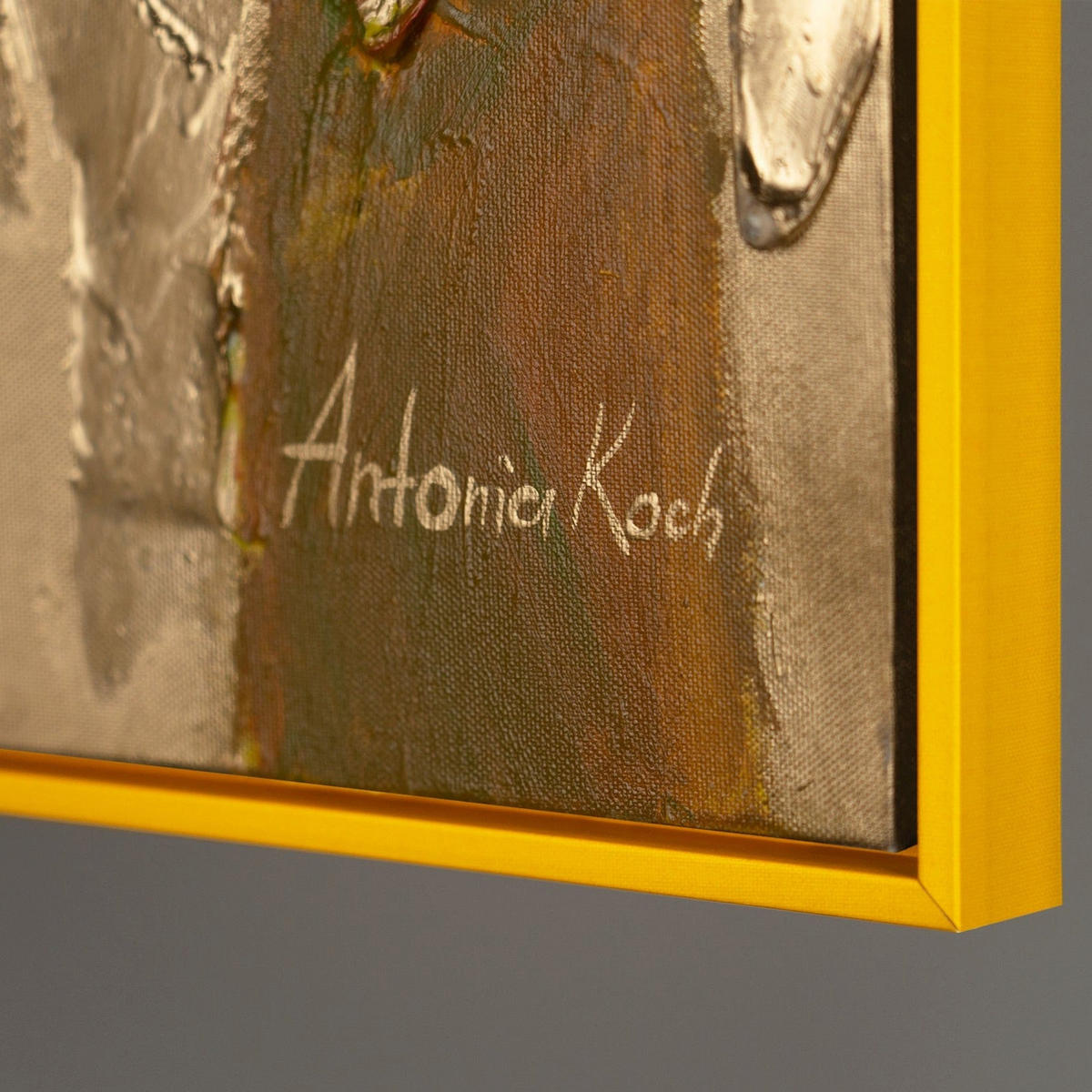 GEMÄLDE Inspiration Schattenfugenrahmen Gelb 120x80 cm - Gelb, Holz (120/80cm) - YS-art gallery