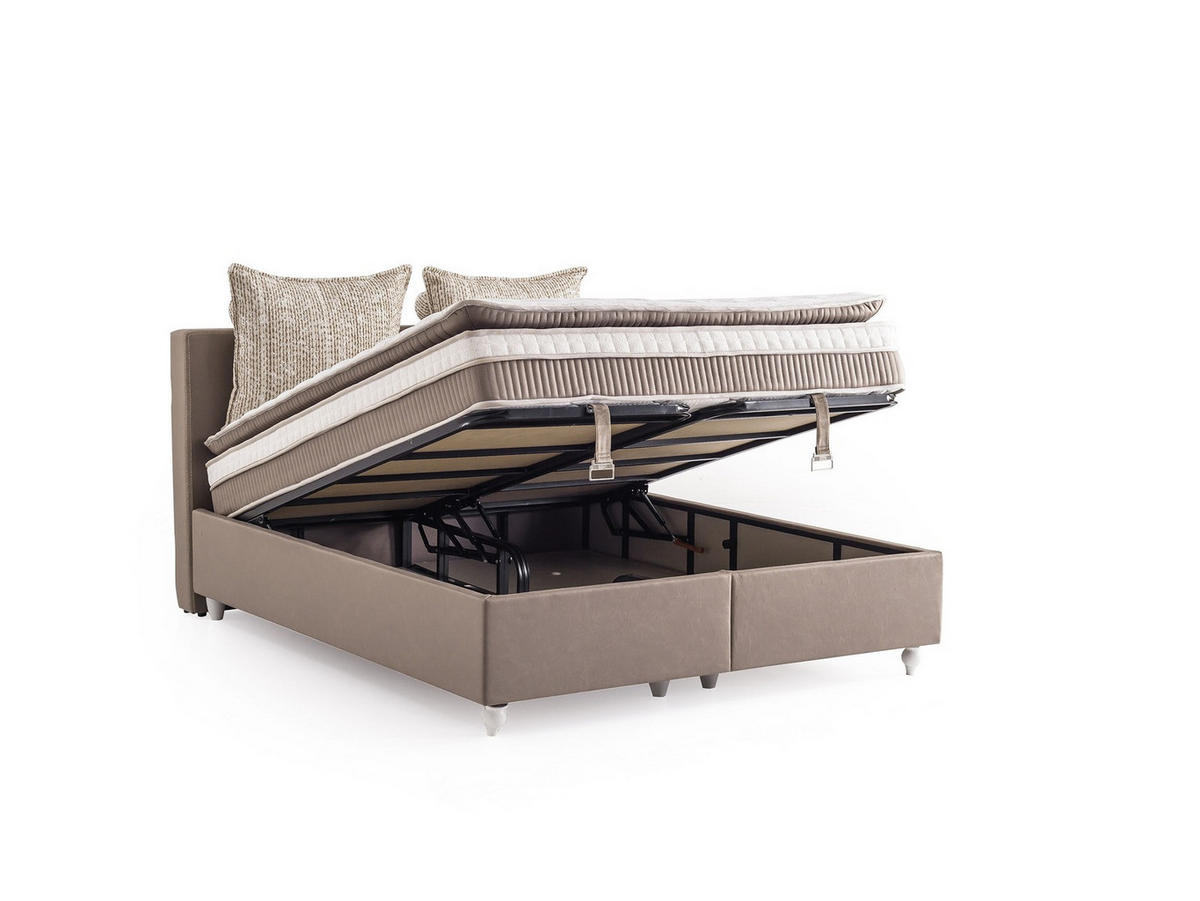 POLSTERBETTSET Monaco 120x200 Braun - Braun, Textil/Metall (120/200cm) - Villa Möbel