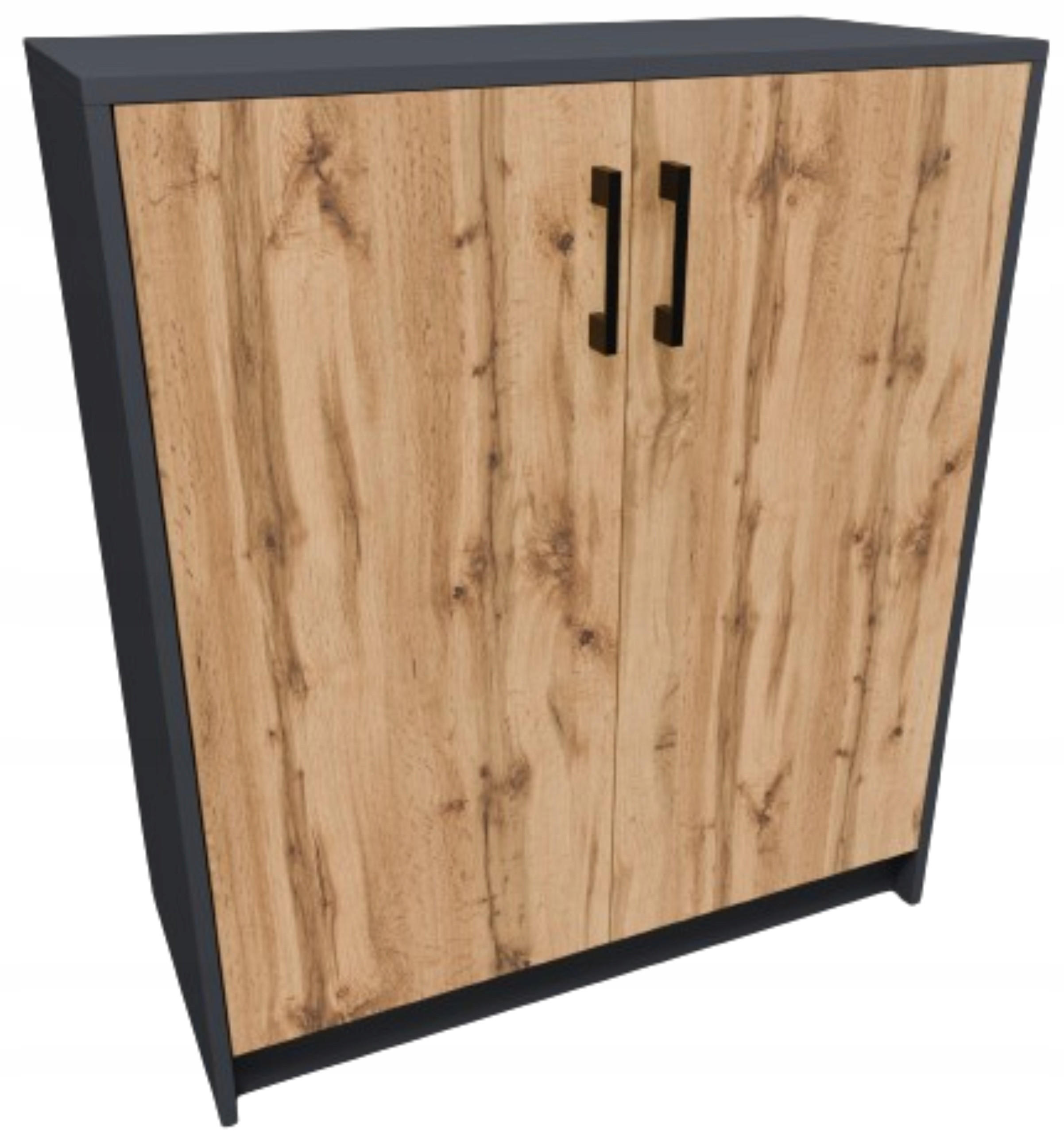 KOMMODE 2D Anthrazit-Wotan Eiche 74/35/85 cm 2-türig - Anthrazit/Eiche Wotan, Holzwerkstoff (74/85/35cm) - Matkam Möbel