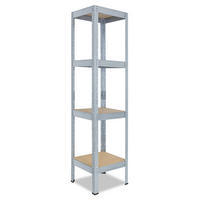 SCHWERLASTREGAL PRO 155x50x50 cm in verzinkt mit 4 Böden und 200 kg Traglast pro Boden - Silberfarben, Metall (50/155/50cm) - shelfplaza
