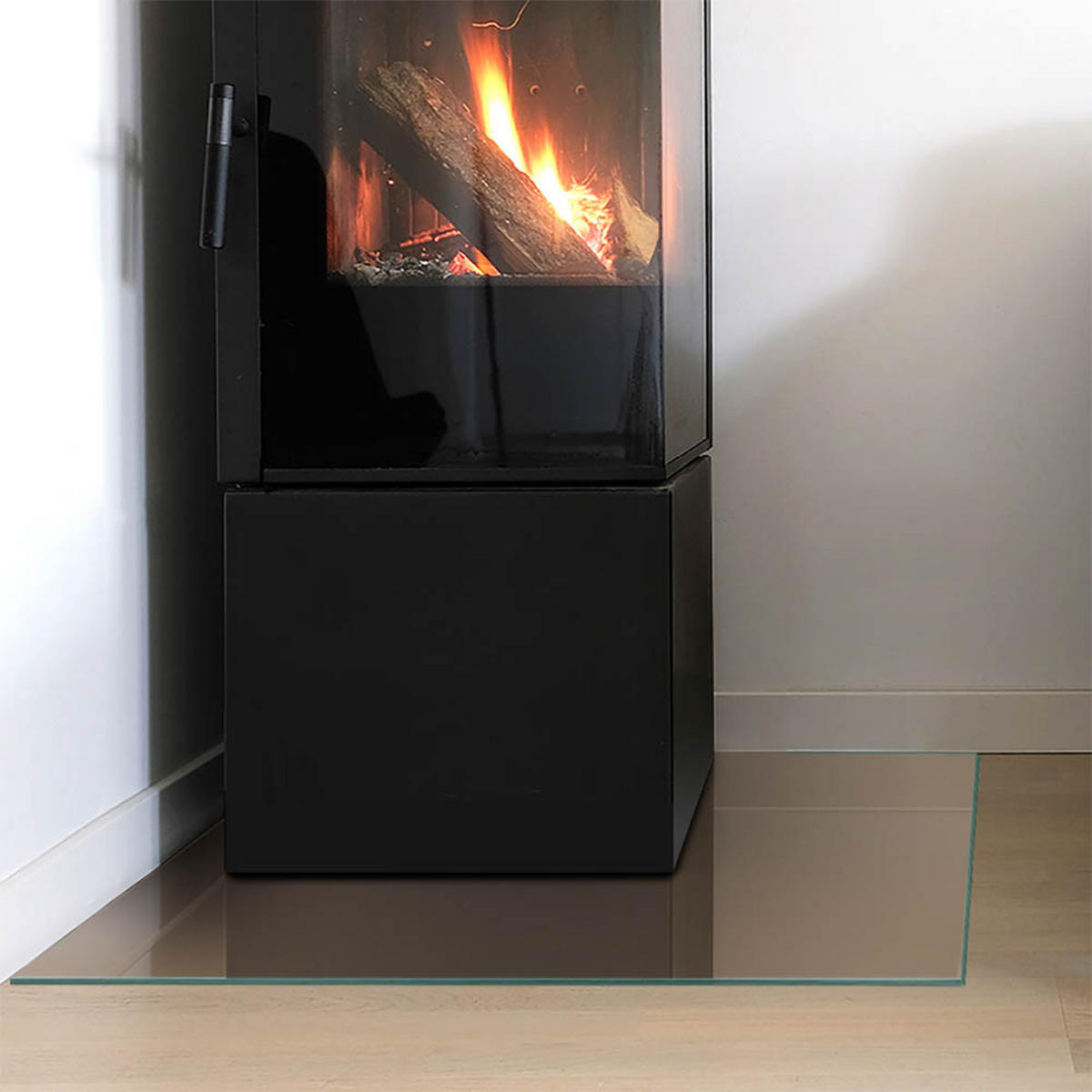 GLASPLATTE für Kamin 60x60 cm Braun - Braun, Glas (60/60/0.4cm) - ArtPrintCave