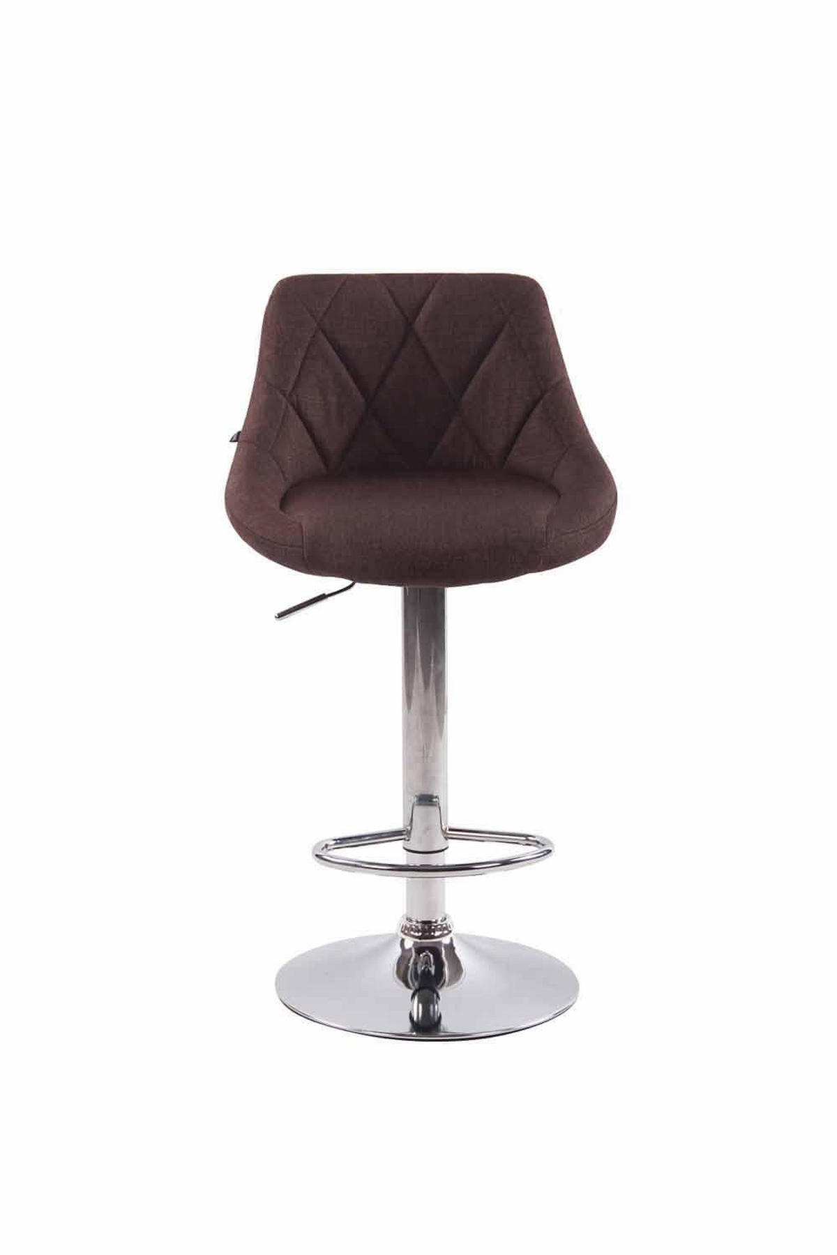BARHOCKER 2er Set Stoff braun - Chromfarben/Braun, Textil/Metall (46/83/49cm) - CLP