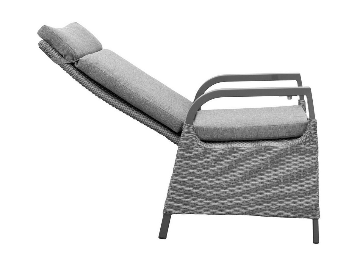 GARTENMÖBEL-SET Georgia 2 Aluminium ausziehbarer Tisch 6x Hochlehner Gartensessel - Anthrazit/Grau, Naturmaterialien - Green Spirit