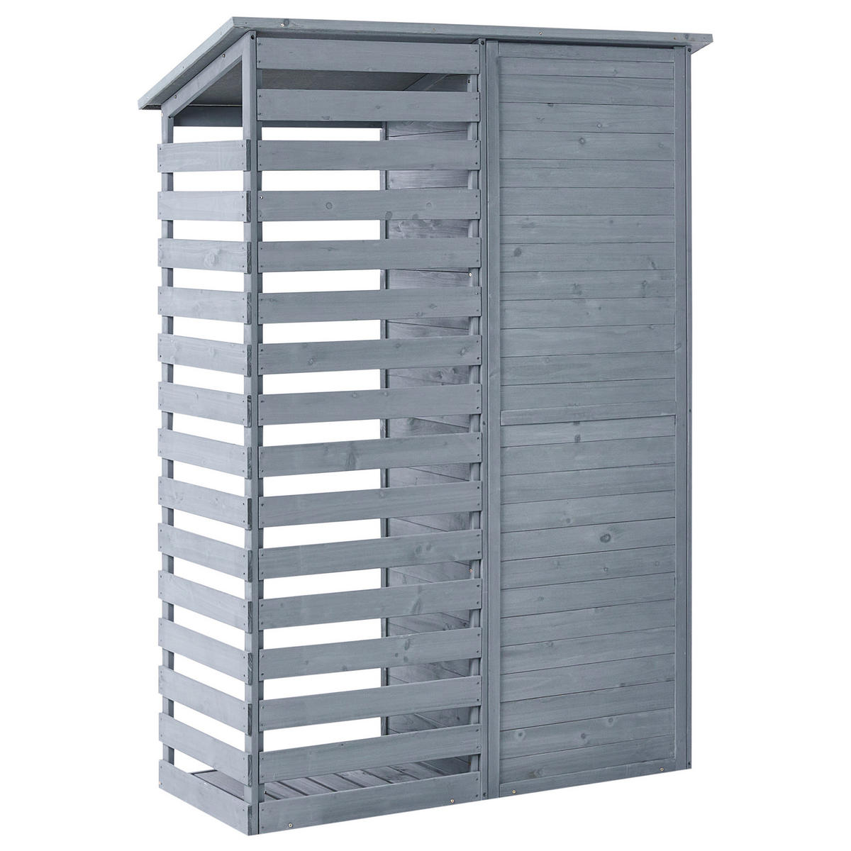 ȘOPRON PENTRU UNELTE 130 cm 57 cm gri Cengio - gri închis/negru, lemn (130/180/57cm) - Beliani