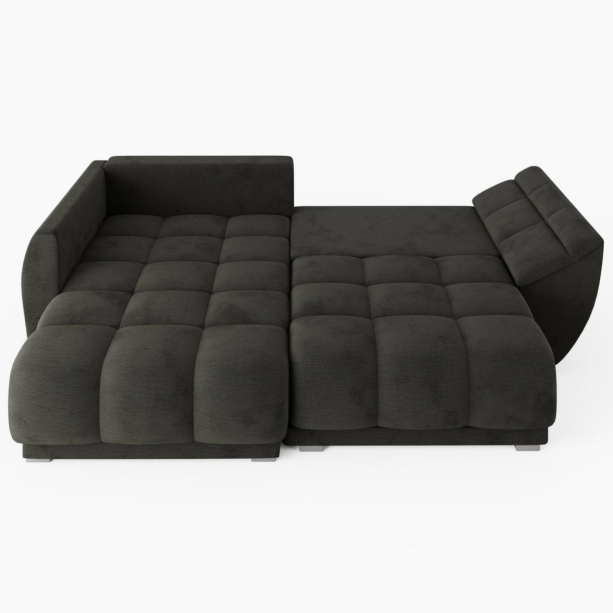 ECKSOFA LARGO Links Gelb Velours-Stoff L-Form Couch mit Schlaffunktion & Bettkasten - Gelb/Schwarz, Holz (180/285cm) - Barchello
