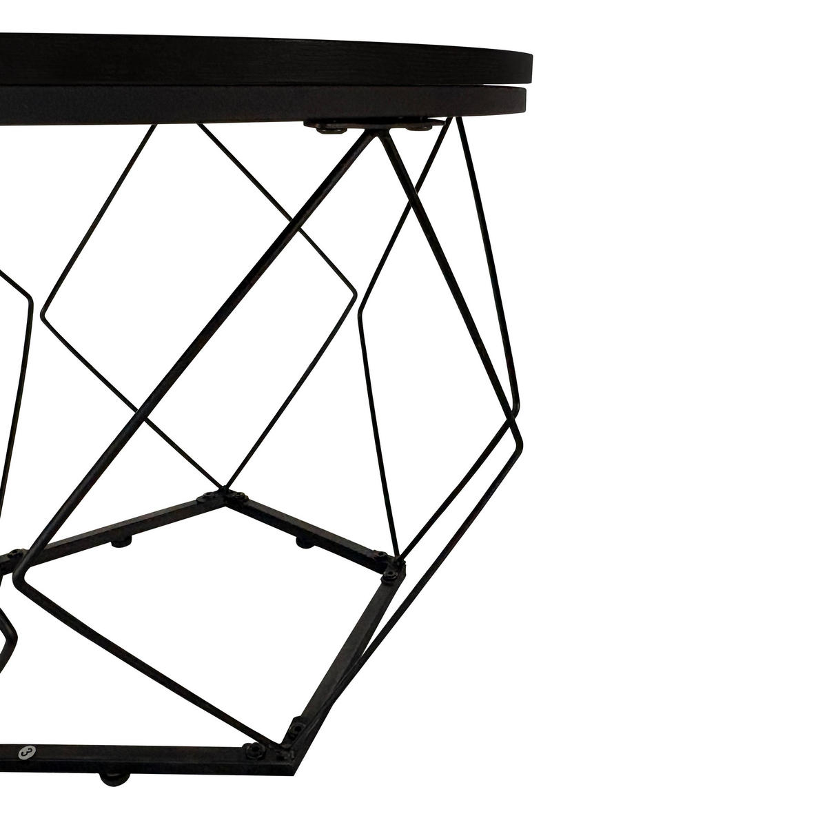 COUCHTISCH 2er Set Rund Schwarz - Schwarz, Holzwerkstoff (50/50/44cm) - Home Collective