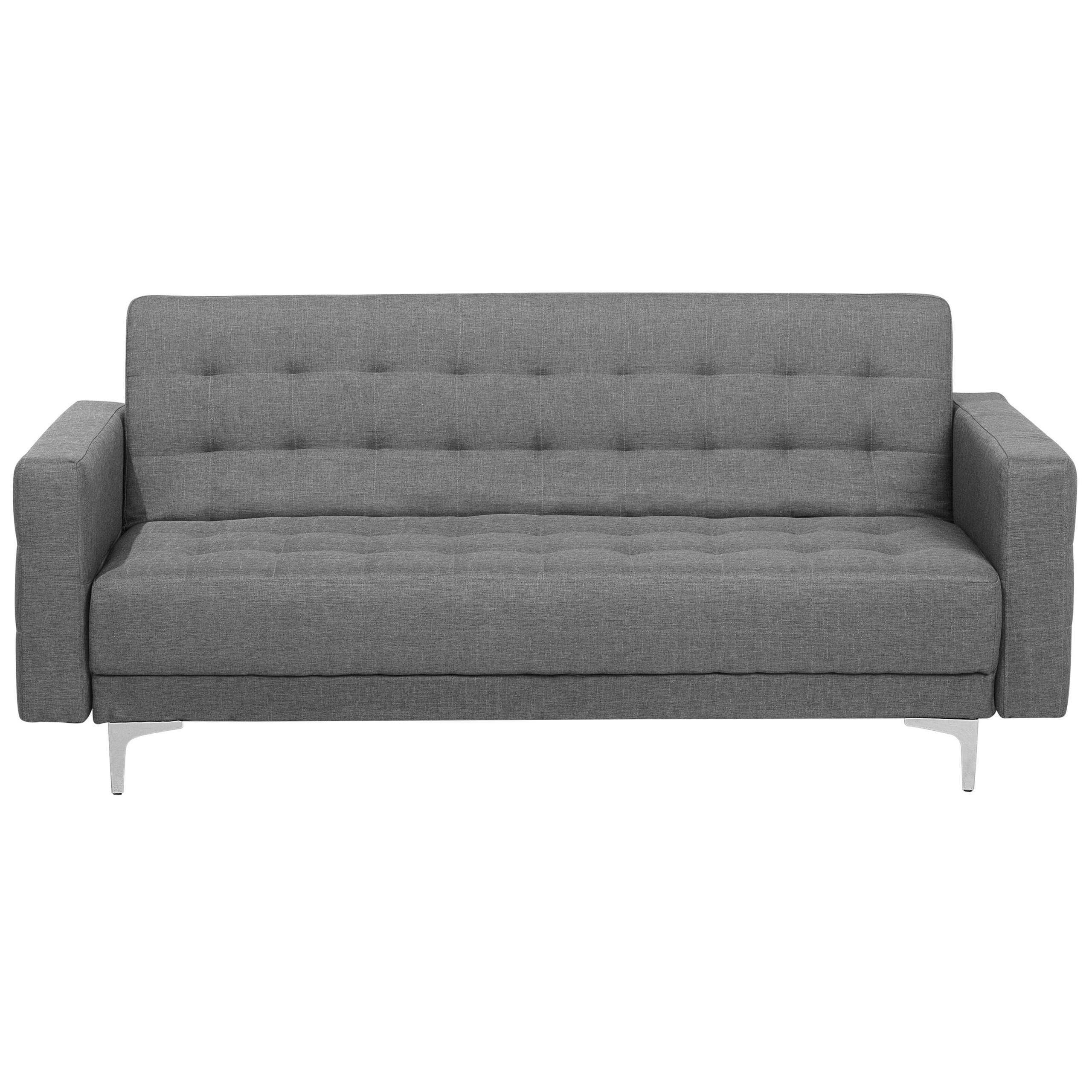 3-SITZER-SCHLAFSOFA Polyester Grau Aberdeen - Hellgrau, Textil (186/87/88cm) - Beliani