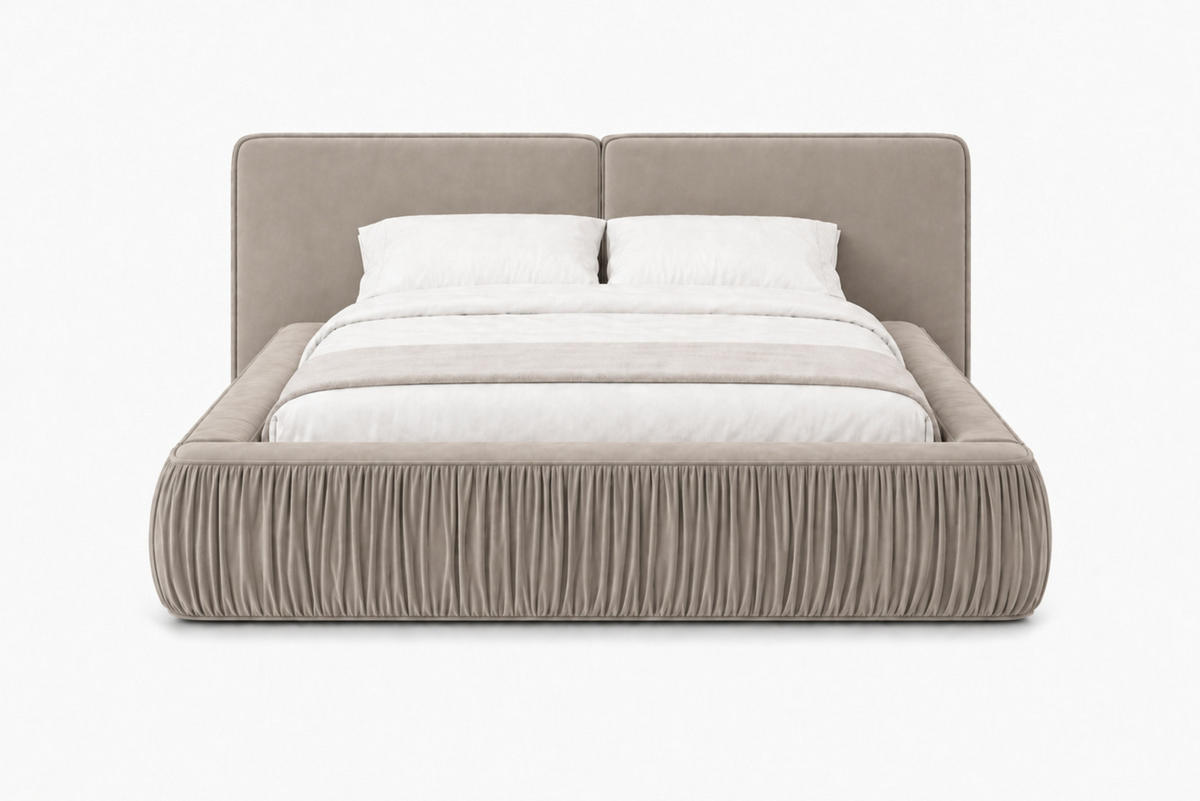 POLSTERBETT 08 140 x 200 cm – Riviera – Bett mit Gasdruckfedern und Stauraum - Beige, Holz (140/200cm) - ROYAL24_MARKT