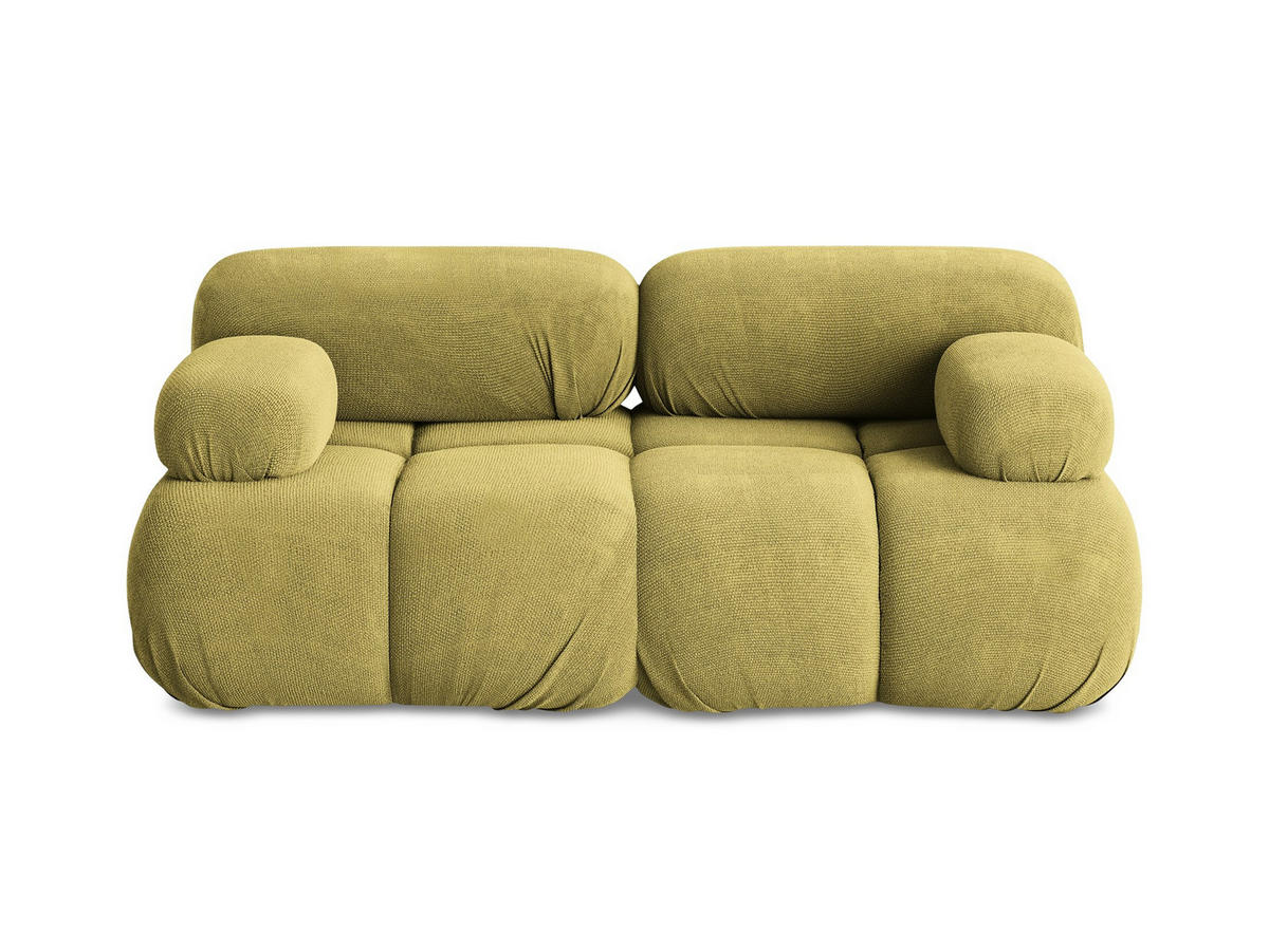 2-SITZER-SOFA Chenille Stoff Grün - Limette/Schwarz, Kunststoff/Textil (190/70/96cm) - Makamii