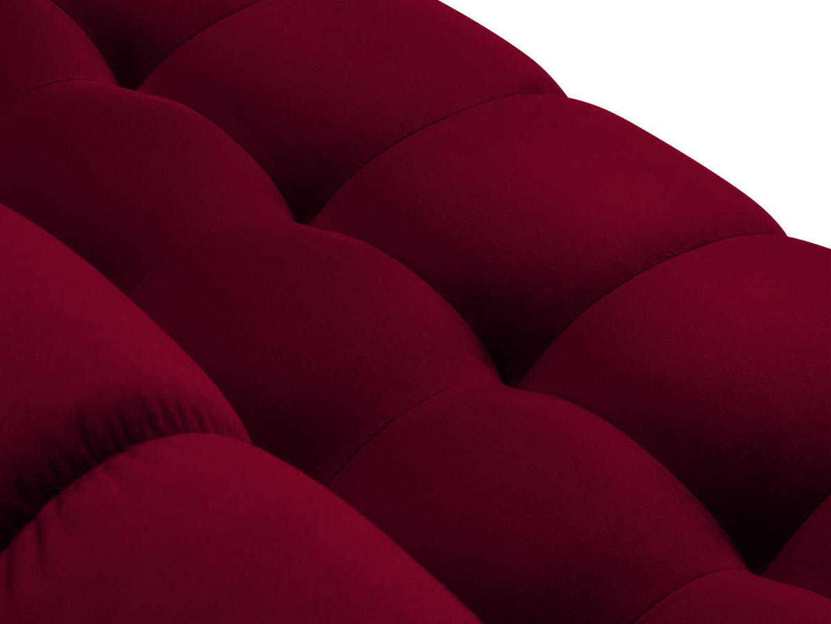 ECKSOFA links Mamaia aus Samt rot 5 Sitzplätze - Rot, Textil (185/293cm) - Micadoni