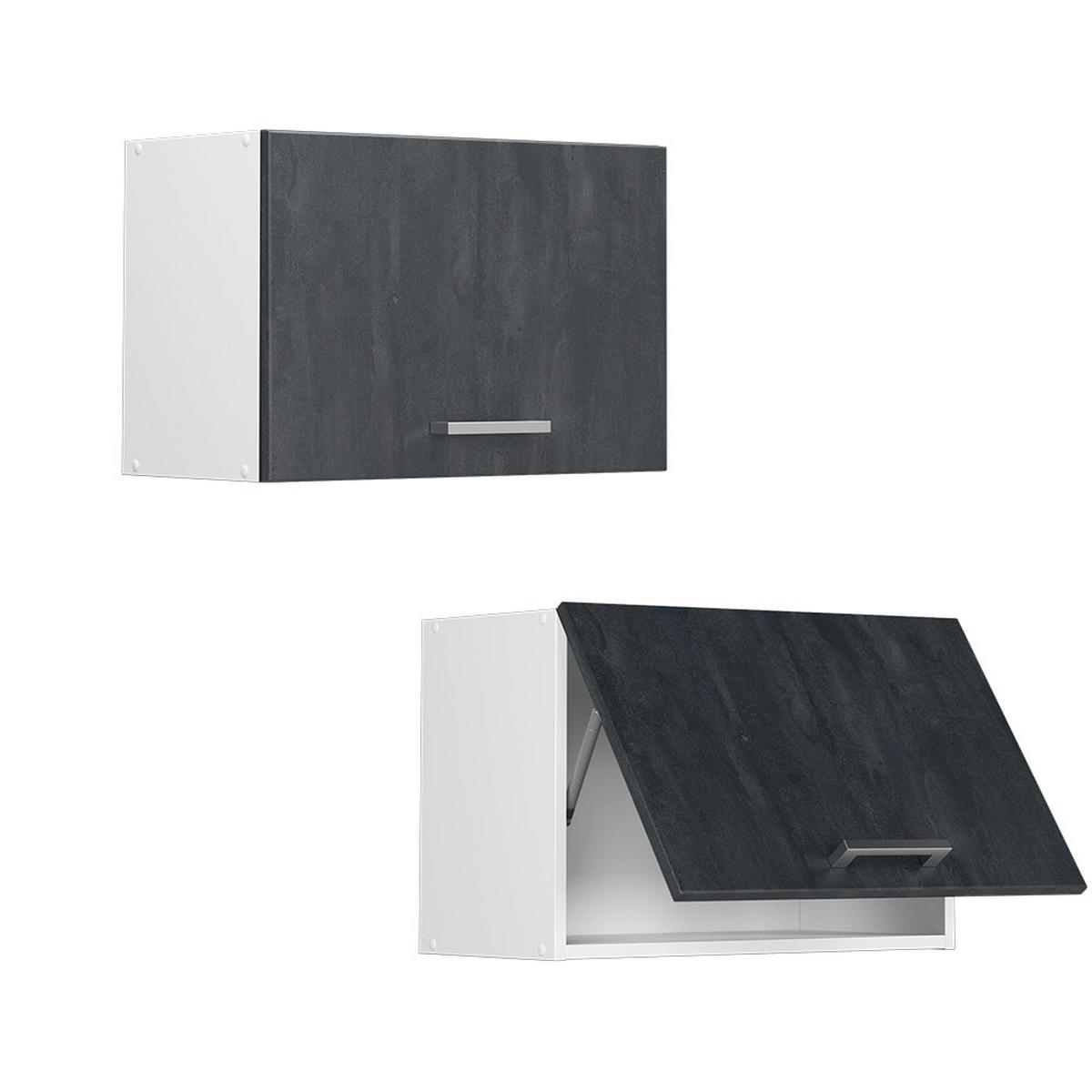HÄNGESCHRANK R-Line Schwarz Beton 60 cm Flach - Schwarz/Weiß, Holzwerkstoff (60/40/31cm) - Vicco