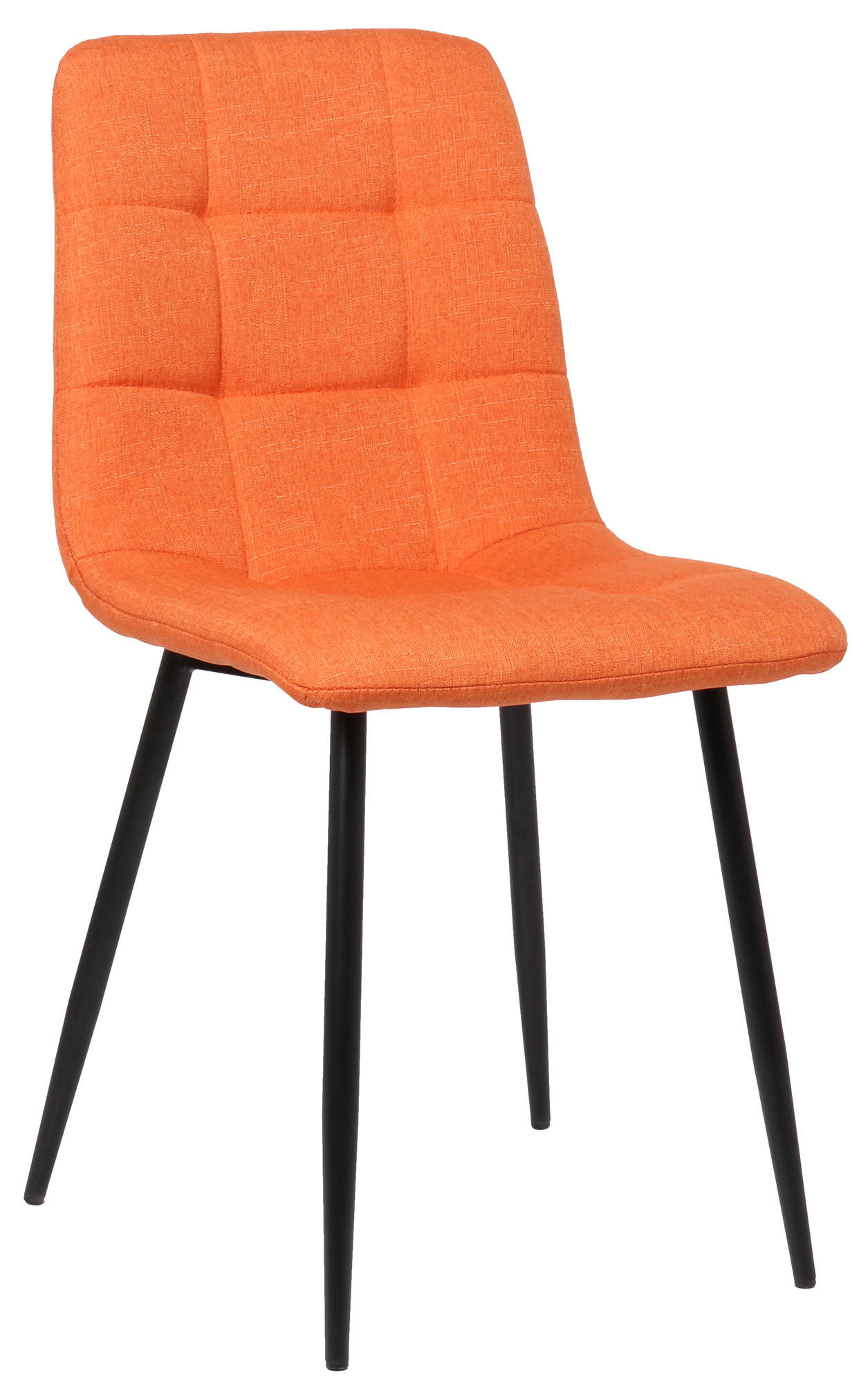 ESSZIMMERSTUHL Till Stoff, Gestell Metall matt Schwarz Orange - Schwarz/Orange, Textil/Metall (45/88/52cm) - TPFLiving