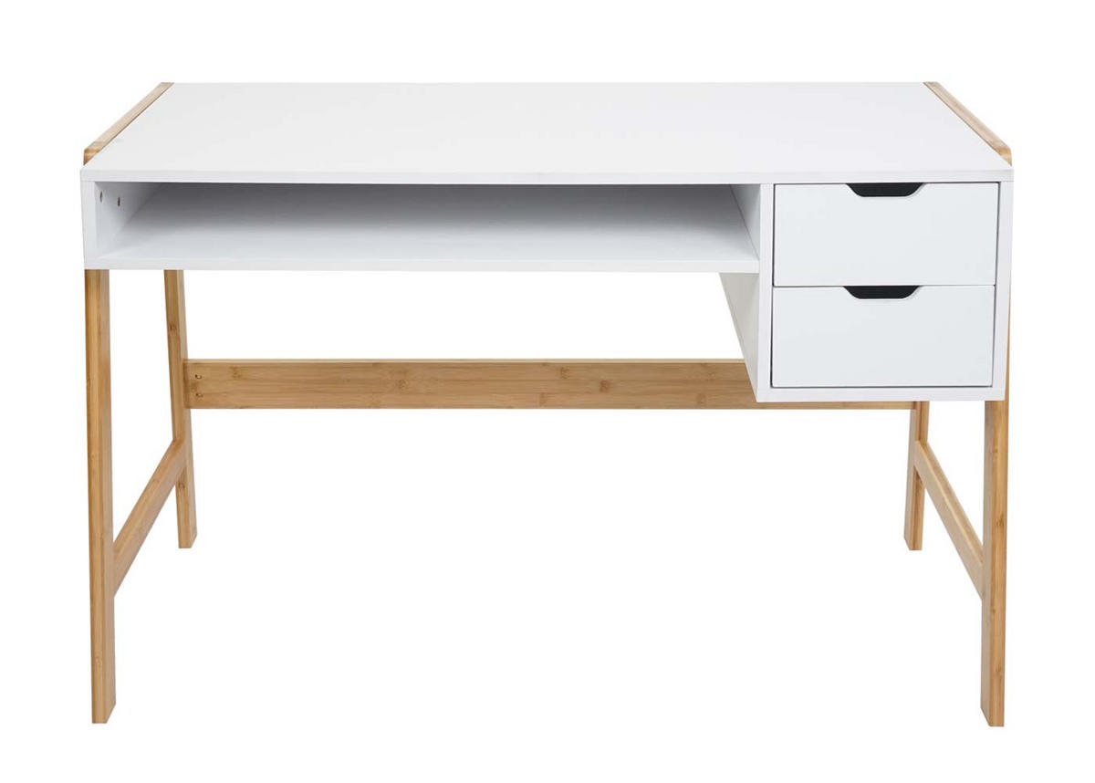 SCHREIBTISCH eckig Weiß - Weiß, Holz (115/58/76cm) - Jamb