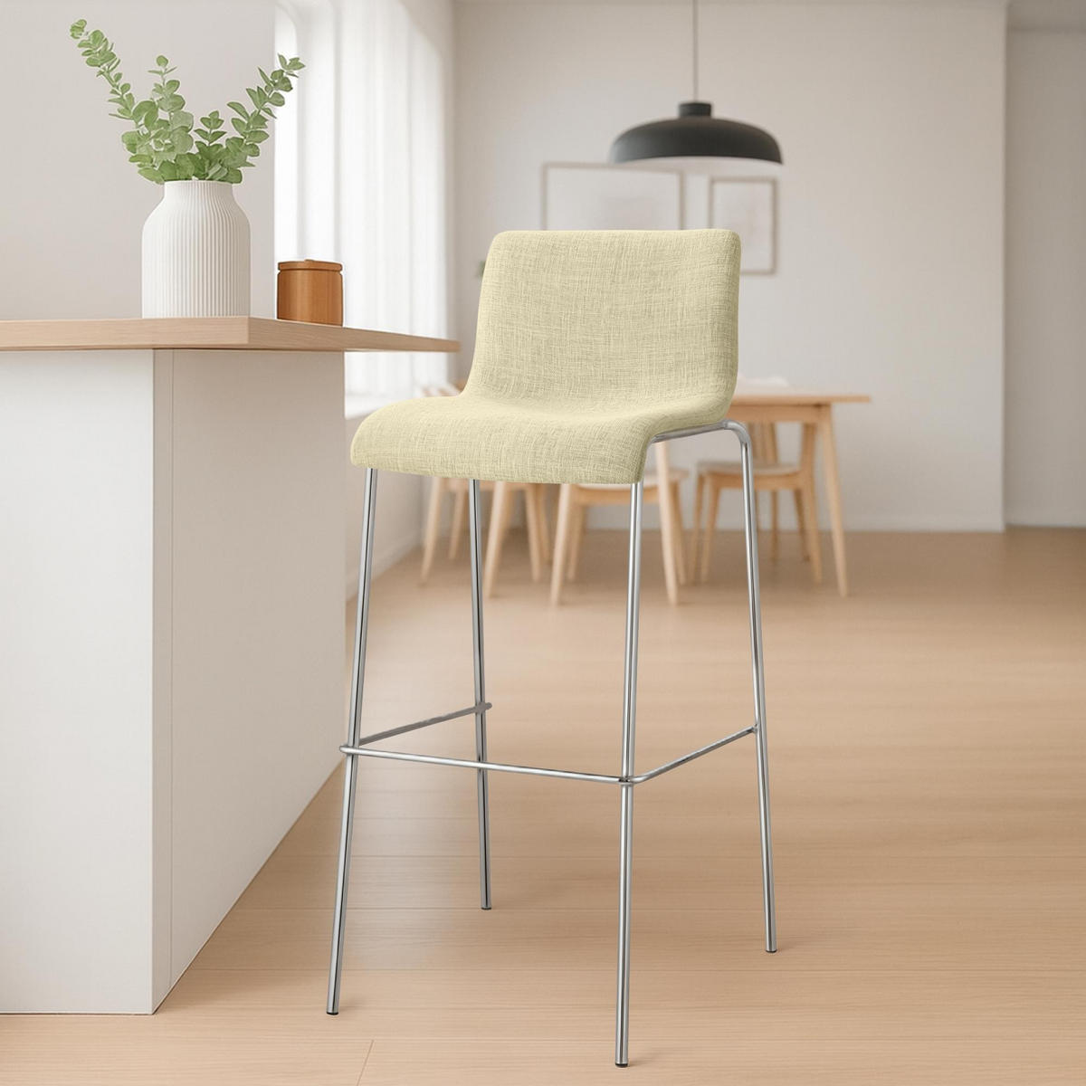BARHOCKER Hover Stoff 100x43x48 cm creme - Creme, Textil (43/100/48cm) - furnicato