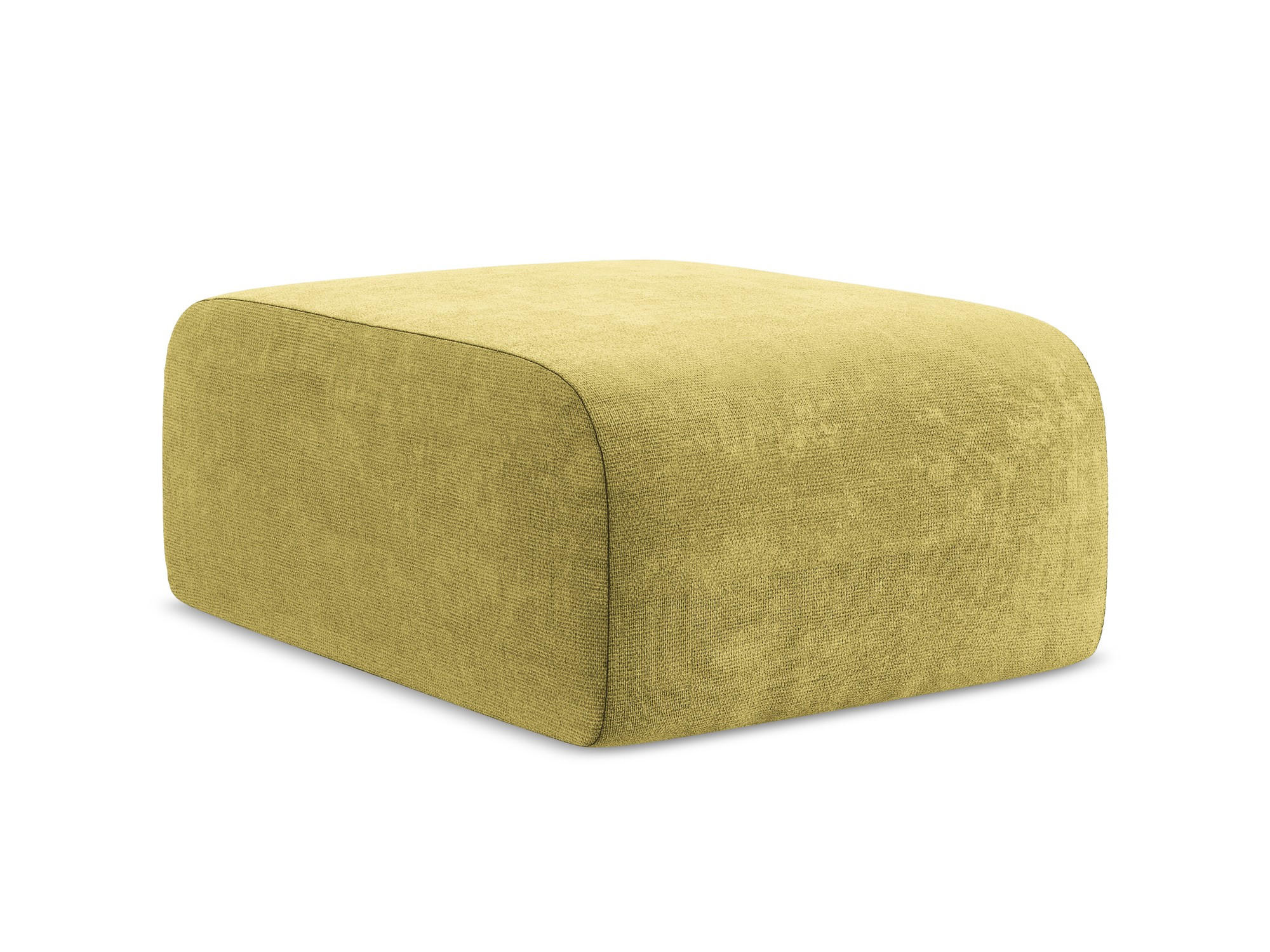 POUF Chenille Stoff Grün - Limette/Schwarz, Holzwerkstoff/Kunststoff (72/42/94cm) - Makamii