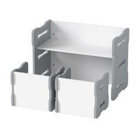 KINDERTISCH mit 2 Stühlen grau(3-tlg) - Grau, Holzwerkstoff (68/52/39cm) - COSTWAY