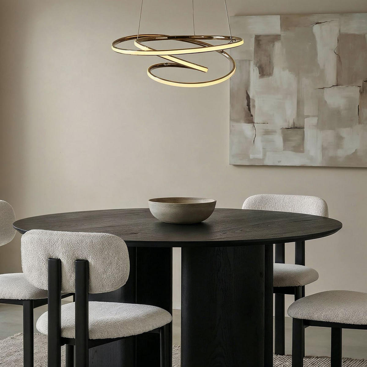 ESSGRUPPE ARVIKA FRANCA 5er Set schwarz - Schwarz, Holzwerkstoff - IDIMEX