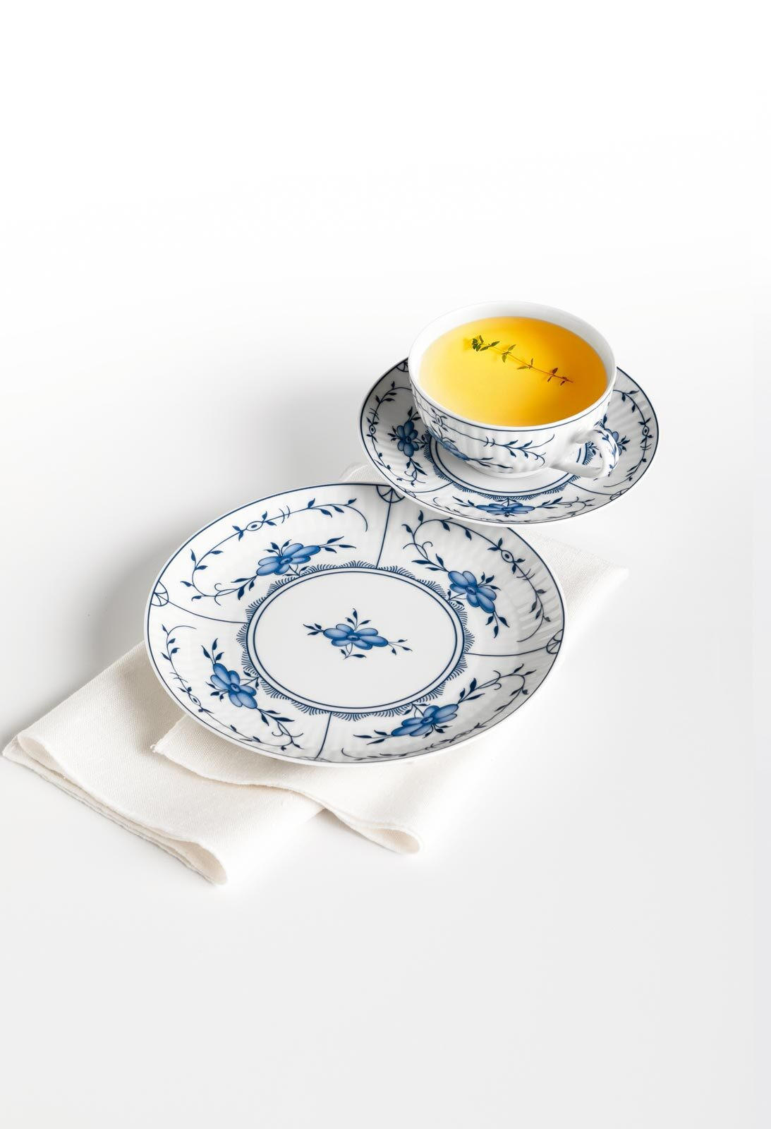 TEESERVICE Amina Strohblume weiß-blau 6er Set - Blau/Weiß, Keramik (1/1/1cm) - Seltmann Weiden