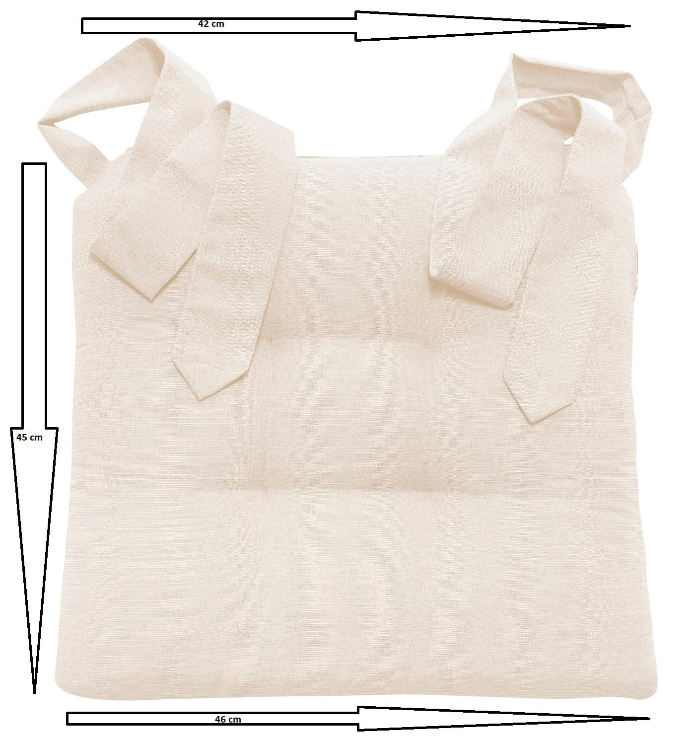 STUHLKISSEN mit Schleifenband - Creme, Textil (46/42/7cm) - Bonvionn